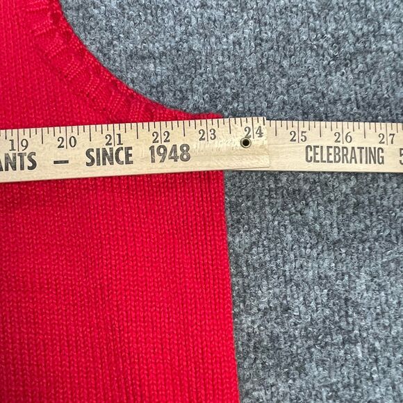 Vtg Polo Ralph Lauren Sweater Vest Mens Large Red Cotton Rib Knit Pony Fall Lg - Picture 9 of 15